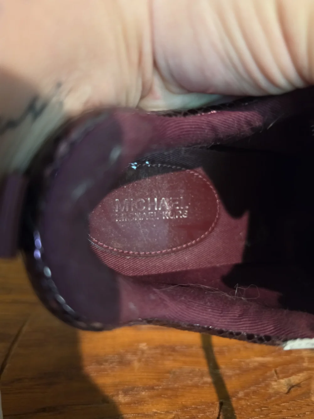 Michael Kors MK Logo Burgundy & White Sneakers